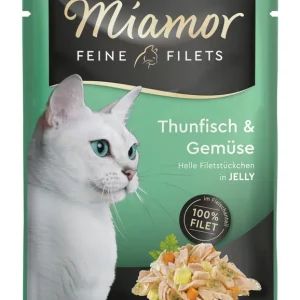 Sparpaket 24 x 100 g Miamor Feine Filets Thunfisch & Gemüse in Jelly Katzen Nassfutter Rabatt
